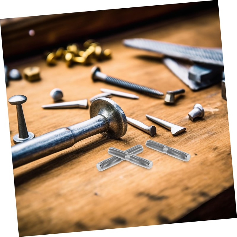TEHAUX 10pcs Double-Headed Screw Bolt Double Sided Screw Double-end Bolt