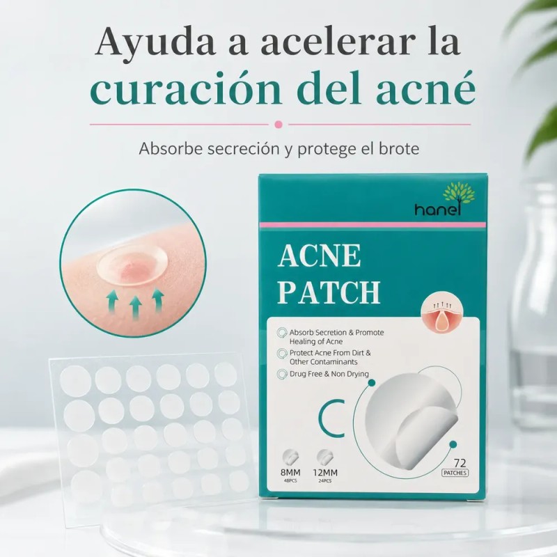 Parches Antiacné Absorben Grasa Espinillas Granitos 72 Pz