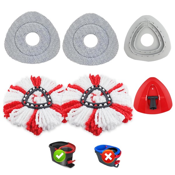 2025 Version Microfiber Mop Refill Compatible with Viledar EasyWring&Clean/Turbo Smart/Turbo