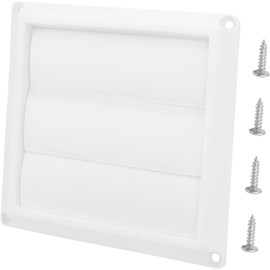 DPD Outdoor Dryer Vent Cover Cap 4'' Louvered Cover White Exterior Wall Vent Hood Outlet Airflow Vent