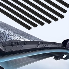 Pack of 8 Windscreen Wiper Rubber Replacement, Universal Wiper Rubber, Sold by the Metre, 800 mm, Compatible with All Windscreen Wipers, Dismountable, Adjustable, Boneless Windscreen Wipers for Car