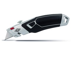 WEDO 78851 Cutter Profi Plus II, 3-stage automatic grid, ergonomic handle, blade outlet 5-25 mm, integrated blade magazine, cord cutter, TÜV/GS certified, approx. 217 g, black/silver/red