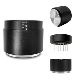 JUELICH 58mm Espresso Accessory Set, 3-in-1 Coffee Distributor and Tamper with WDT Tool for Portafilter, Black