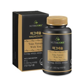 Nutricore WCS Rice Magnesium Nutritional Supplement 60 tablets, 1 unit / 뉴트리코어 WCS 쌀마그네슘 영양제 보충제 60정, 1개