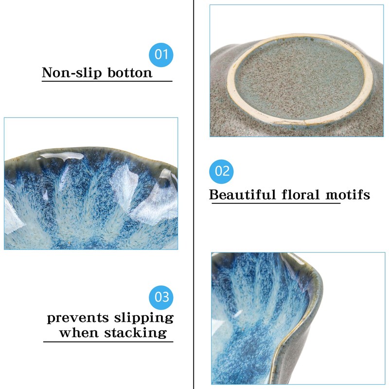 Dmnnlp Tea Bag Dish, Ceramic Spoon Rest 4.3 Inch, Flower