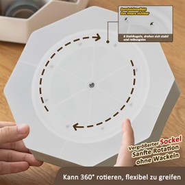 IOO6Z8SY Rotating Pen Holder - 360° Rotating Desk Organiser with 9 Compartments, Multifunctional Pen Organiser for Office, School and Home, Transparent White