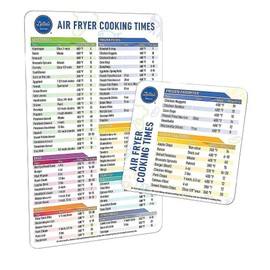 Easylife Set of 2 Magnetic Airfryer Cooking Guides (lrg 25.7 x 17.7cm / small 13.6 x 12cm). Air Fryer Cooking Guide Fridge Magnet with Times & Temps. Air Fryer Cheat Sheets Magnetic - Fully Guaranteed
