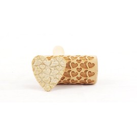 Rolling Pin Embossed With DOUBLE HEARTS Pattern For Baking Engraved cookies Size Roller 4 inch