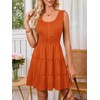 Yajedo Orange Dresses for Women Sleeveless Casual V Neck Summer