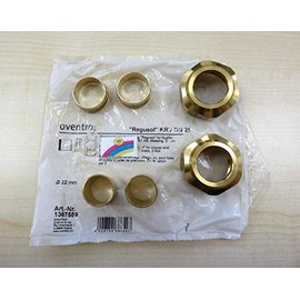 Oventrop Compression Fitting Regusol Set 2 Brass with Support Sleeves 22 mm (Pack of 2)