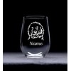 Goldendoodle dog themed with name 17 oz. stemless wine glass