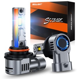 SEALIGHT 9006/HB4 Bulb, 40,000LM Super Brighter,6500K Cool White 9006/HB4 LED Bulbs or Fog,3 Min Plug and Play Lights Combo, Replacement Shift Light Gauges, Pack of 2