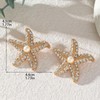 Gold Starfish Earrings for Women Pearl Summer Jewelry Seashell Beach