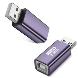 GELRHONR USB A to B Adapter, USB 2.0 A Male to USB B Pressure Female Conncet Extender, MIDI Type A to B Converter for Laptop/Computer/Hard Drive/Printer/Scanner -2 Packs (USB Male)