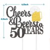 Cheers & Beers to 50 Years Cake Topper, Happy 50th