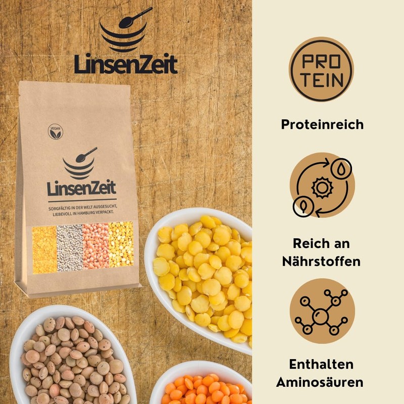 LinsenZeit - Black Urid Beans 600g - Urad Beans -