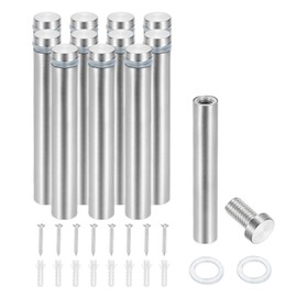 PATIKIL 12x80mm Standoff Screws, 8 Pack Stainless Steel Wall Mount Sign Standoffs Mounting Hardware Advertising Nail for Hanging Acrylic Picture Frame, Silver