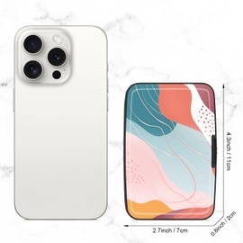 Atufsuat Card Holder Credit Cards Holder for Women RFID wallet women Business Card Holder Wallet Mini Aluminum Card Wallet RFID Blocking Slim Metal Hard Card for Women, Abstract Styles