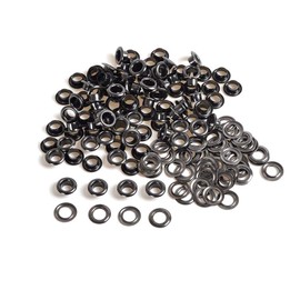100 Sets Grommet Kit 6mm Metal Eyelets Grommets with Washers for Shoes Clothes Belt Bag DIY Project (Black)