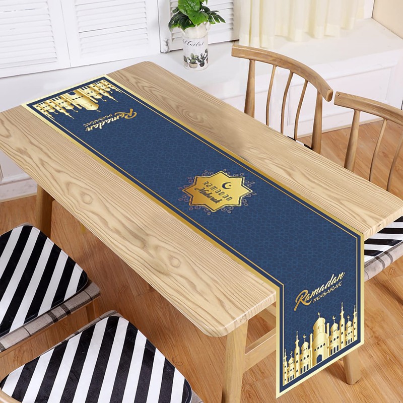 Ramadan Mubarak Table Runner Table Decorations - Ramadan Mosque Lantern