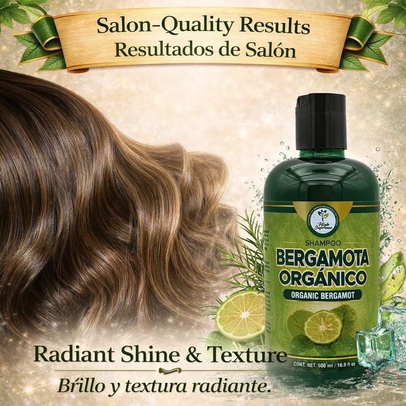 HIGH SUPREME Shampoo organic bergamot (16.9 fl oz) with aloe