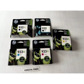 HP 932XL 933XL Set of 5 CMYK CN053AN CN054AN "55AN "56AN OEM NEW 2016 - 21 Date
