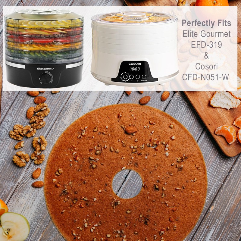 5 Fruit Leather Silicone Dehydrator Sheets with EDGES fits Elite