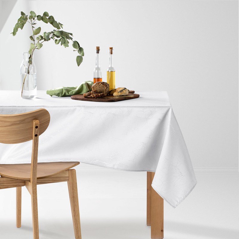 Filumi Tablecloth 120 x 220 cm White Washable for Indoor