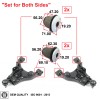 2MPLASTIC Control Arm Bushing Lower Set For Toyota TUNDRA 2000-2006