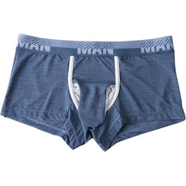 BMYALLEI - Calzoncillos tipo calzones de seda de hielo para hombre, con diseño de elefante, bolsa separada, suave y transpirable, Azul-cielo, Large