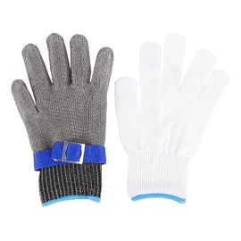 Cuero Guantes De Carnicero De Acero Inoxidable, Nivel 5 Anticortes