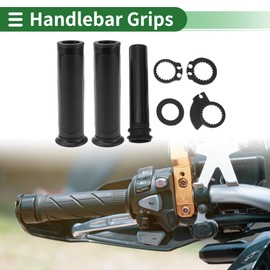 X AUTOHAUX 7/8" 22mm 15/16" 24mm Motorcycle Hand Grips Cover Kit Aluminum Alloy Rubber Handlebar Grip Black 1 Set Diamond Pattern