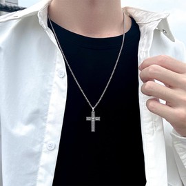 PDTJMTG Kreuz Kette Herren aus Sterlingsilber Unendlichkeit Keltischer Knoten Kreuz