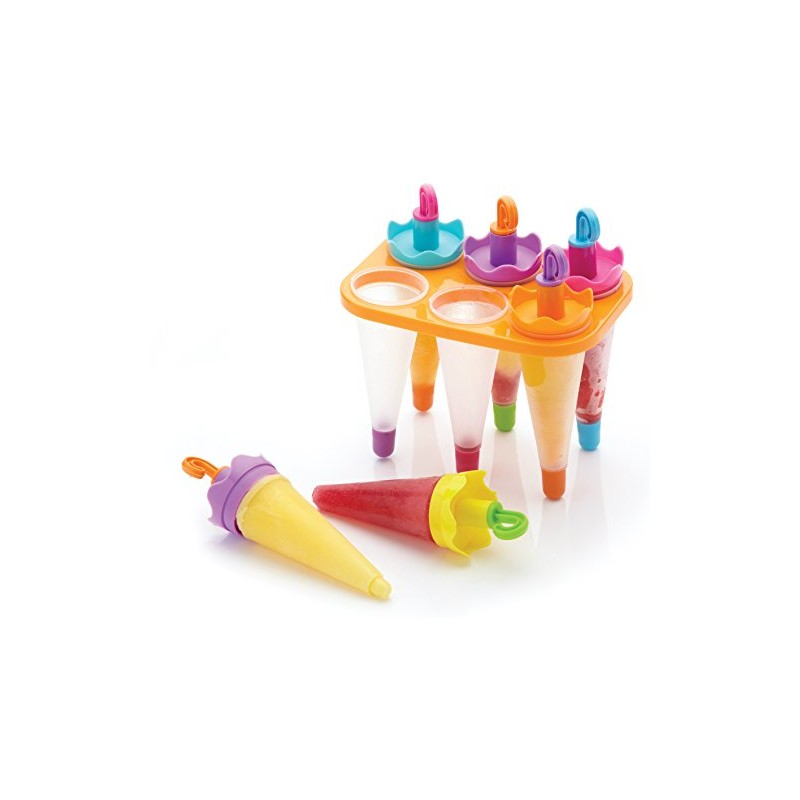 KitchenCraft Ice Lolly Mould with 6 Reusable Umbrella Style Sticks,