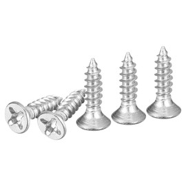DTGN 100Pcs M3x12mm Flat Head Wood Screws, 304 Stainless Steel Phillips Self Tapping Screws - Good for Woodworking, Furniture - Silver