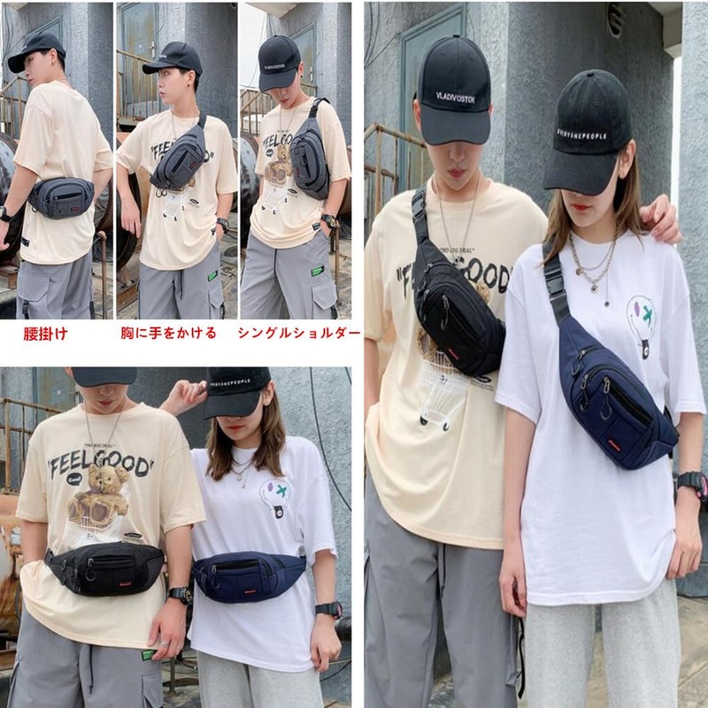 LIKENNY Waist Bag, Hip Bag, Smartphone Pouch, Adjustable, Lightweight, Waterproof,