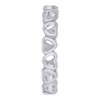 925 Sterling Silver Tiny Open Hearts Eternity Band Ring 3