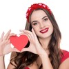 YAHPERN YAHPERN Valentine's Day Headband for Women Red Pink Heart