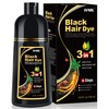 Black Hair Dye Shampoo 3 in 1, Shampoo para Canas