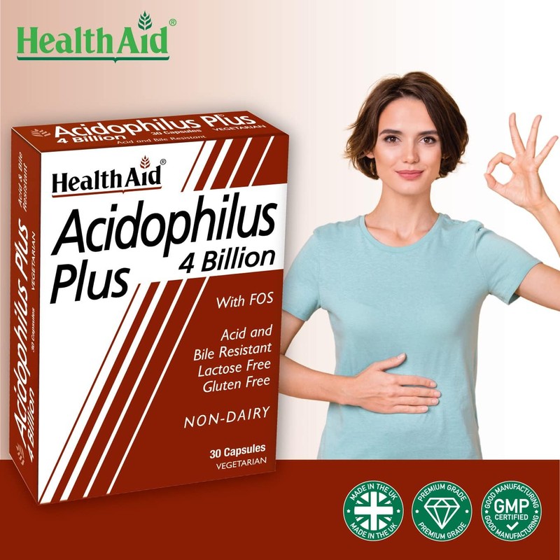 HealthAid Acidophilus Plus 4 Billion Verica's Capsules, Pack of 30