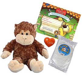 Beary Fun Friends Create Your Own Mookie The Monkey, a (8" Plush Kit) DIY Stuffed Animal