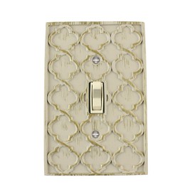 Meriville Moroccan 1 Toggle Wallplate, Single Switch Electrical Cover Plate, Ivory