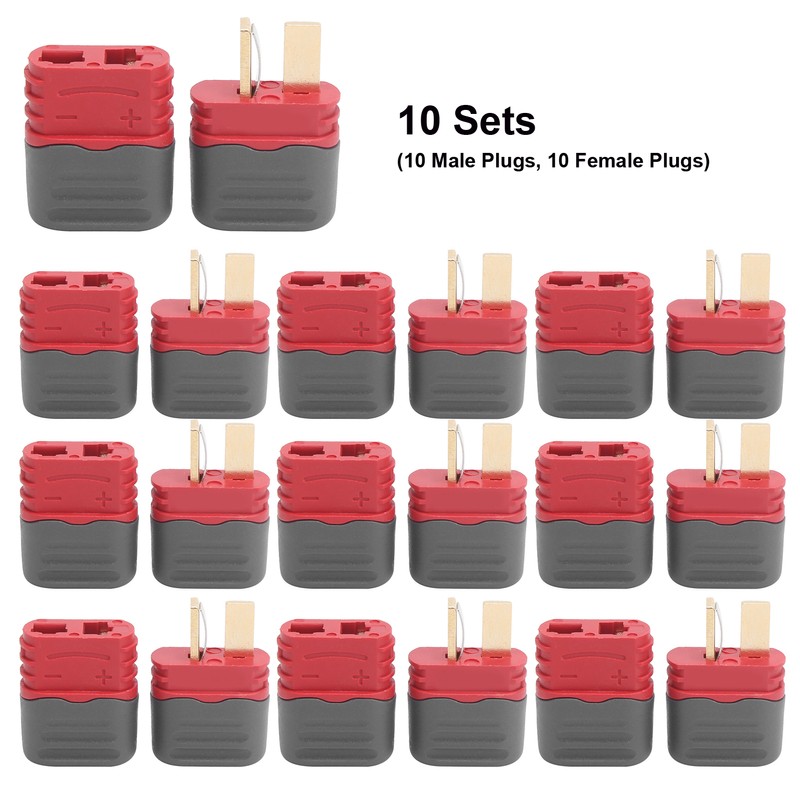10Sets RC Connector Adapters T Plug Male/Female with Protective Case