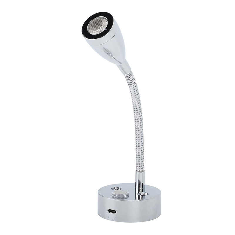 DC12‑24V LED RV Bedside Lamp High Brightness Aluminium Alloy Gooseneck