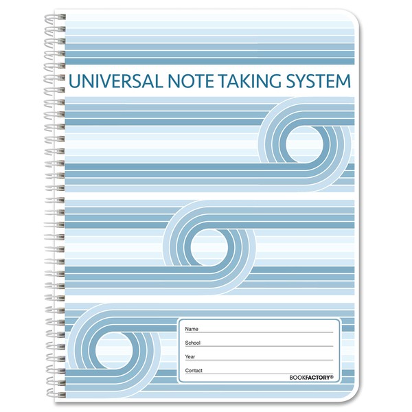 BookFactory Universal Note Taking System (Cornell Notes) NoteTaking Notebook -