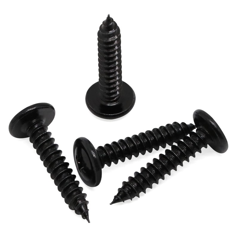 #10 x 1/2" Black Modified Wafer Truss Head Wood Screws,