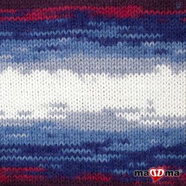 ALIZE BURCUM Batik Knitting Wool, Hand Knitting Yarn, Choice of Colours, Colour: 2978 White/Blue/Red, 100 g