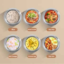 PZJFH Food Flasks for Hot Food 400ml Insulated Thermal Food Flask Triple Layer Stainless Steel Hot Food Flask with Spoon Keep Meals & Drinks Hot for 6 Hours & Cold for 6 Hours for Work, School