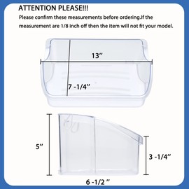 2 Pack 240324502 Refrigerator Door Bin Shelf, Compatible with frigidaire kenmore electrolux, PS429767,AP2549806,LFSS2312TF0,LFSS2312TE0, LFSS2312TP0, DFHS2313MFKA,Figure 5 6 is Fit Model