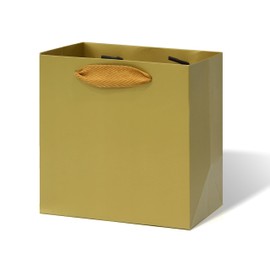 LFCXHTY Gold Paper Gift Bag Large Square Body Paper Bags with Handles for Wedding Baby Shower Birthday Party (Gold, 10 x 5 x 10 in, 10 CT)